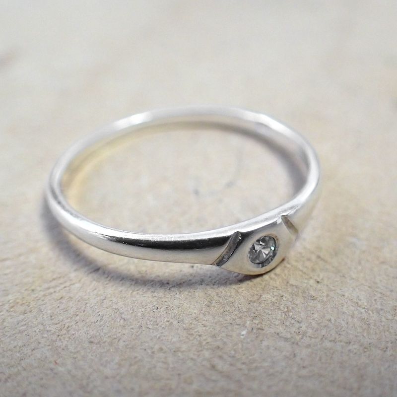 Image 8 of Silver ladies ring with zirconia