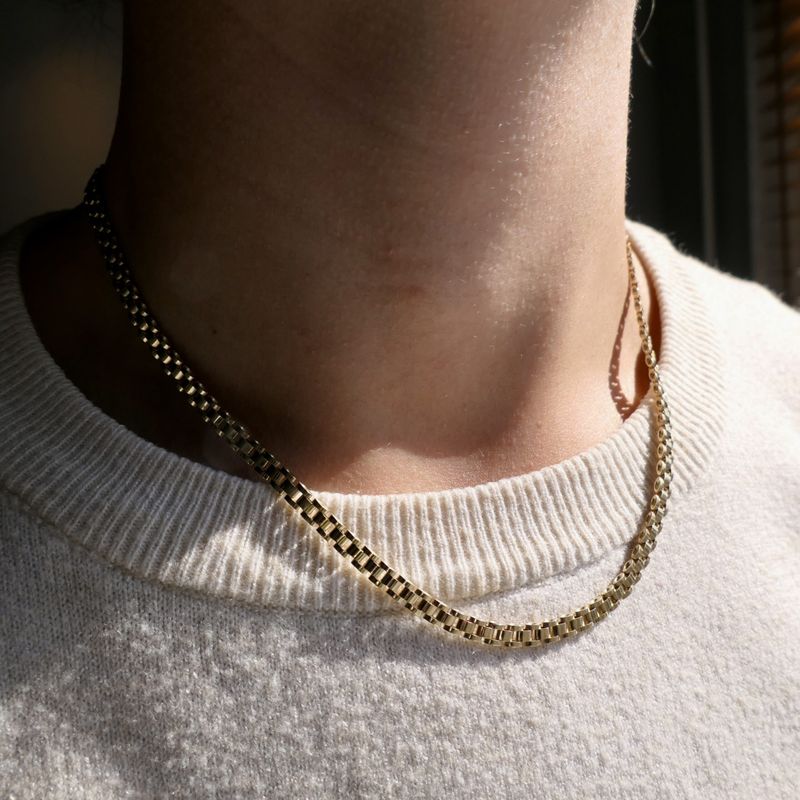 Image 7 of Gold bismark link necklace