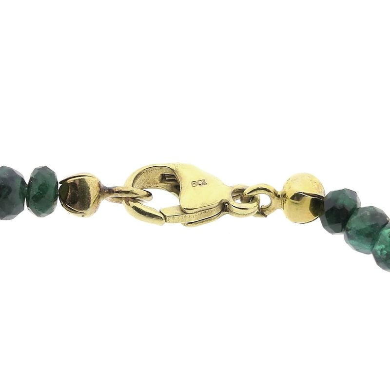 Image 4 of Emerald bead bracelet with gold clasp | 20 cm