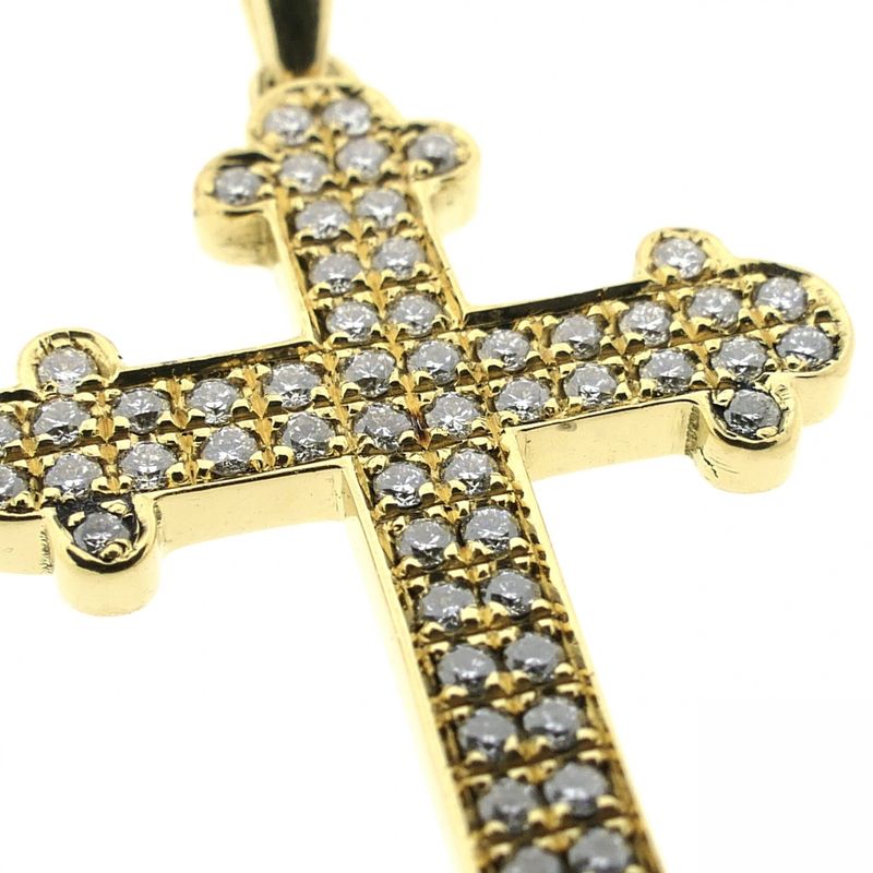 Image 3 of Gold pendant of a cross with diamond; 0.31 ct.