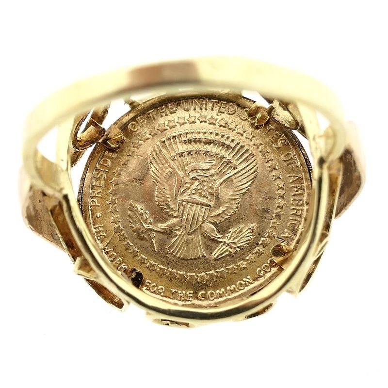 Image 5 of Gold ring with coin | John F. Kennedy