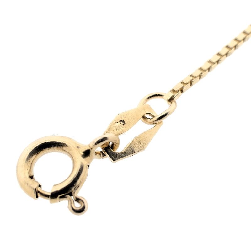 Image 8 of Gold necklace with a fixed tricolor pendant and zirconia.