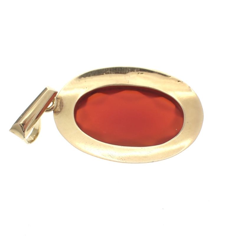 Image 3 of Vintage gold pendant with carnelian