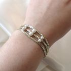 Image 4 of Vintage gold bracelet with pearls