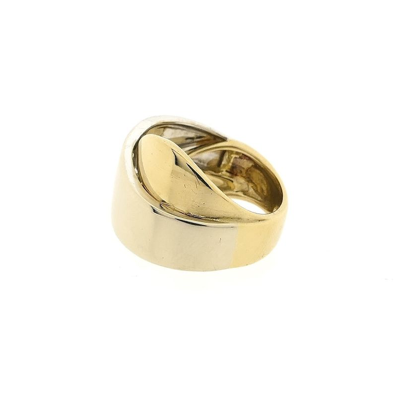 Image 7 of Two-tone gold crossover ring