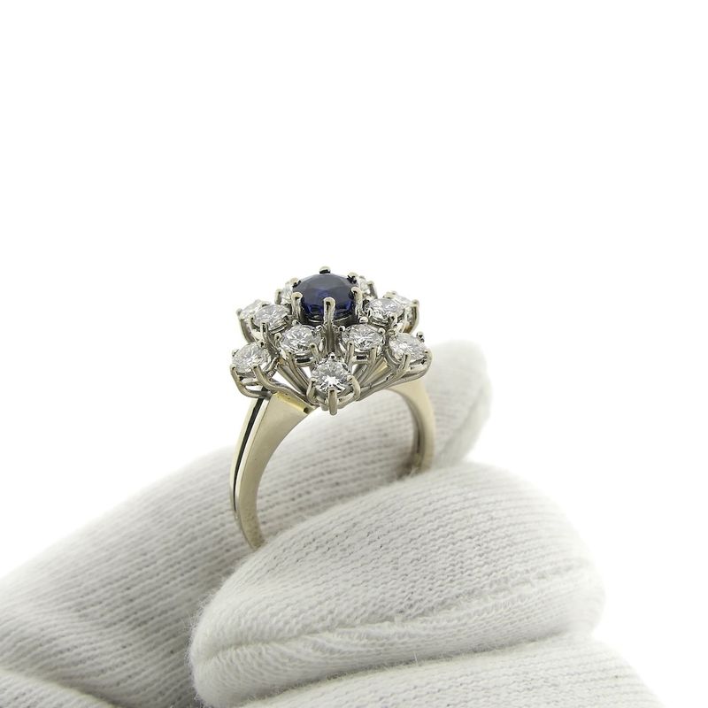 Image 7 of Exclusive white gold cocktail ring with sapphire and diamond | 1.92 ct.