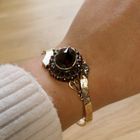 Image 6 of Antique Victorian gold and silver bangle with garnet