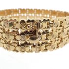 Image 7 of Vintage gold wide floral link bracelet