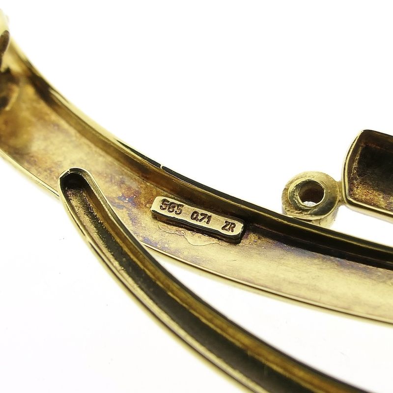 Image 7 of Gold brooch with zirconia