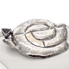 Image 3 of Large silver artistic brooch with amethyst | With gold plate