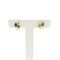 Bicolor gold stud earrings with zirconia