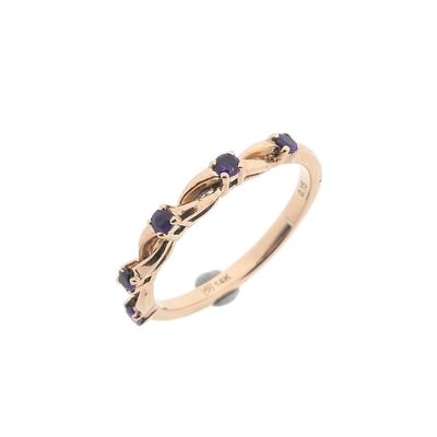 Rose gold braided ring with amethyst Image 1 of Rose gold braided ring with amethyst