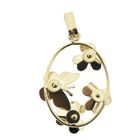 Image 6 of 18 carat tricolor gold pendant with flowers and butterflies