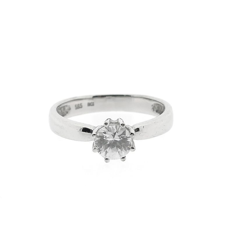 Image 3 of White gold solitaire ring with white sapphire