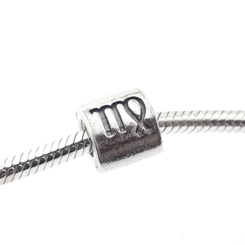 Image 2 of Pandora charm; Silver; Virgo zodiac sign