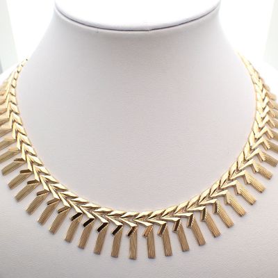 Image 1 of 18 carat gold Cleopatra necklace.