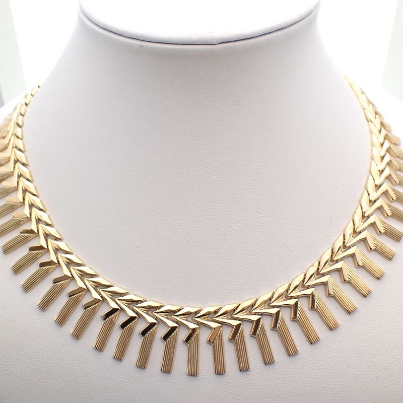Image 1 of 18 carat gold Cleopatra necklace.