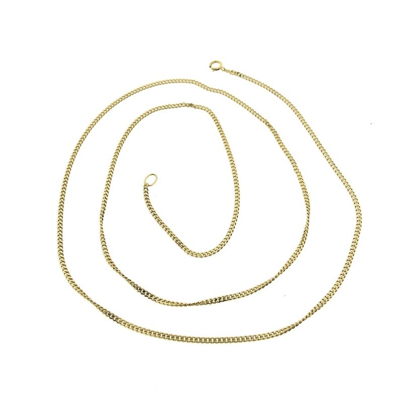 Image 5 of Long gold gourmet link necklace | 71 cm