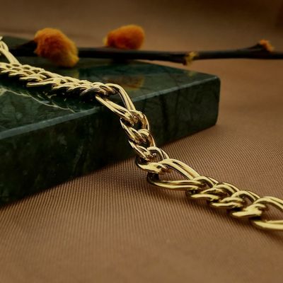 Gold flat Figaro/Prince of Wales bracelet Image 2 of Gold flat Figaro/Prince of Wales bracelet