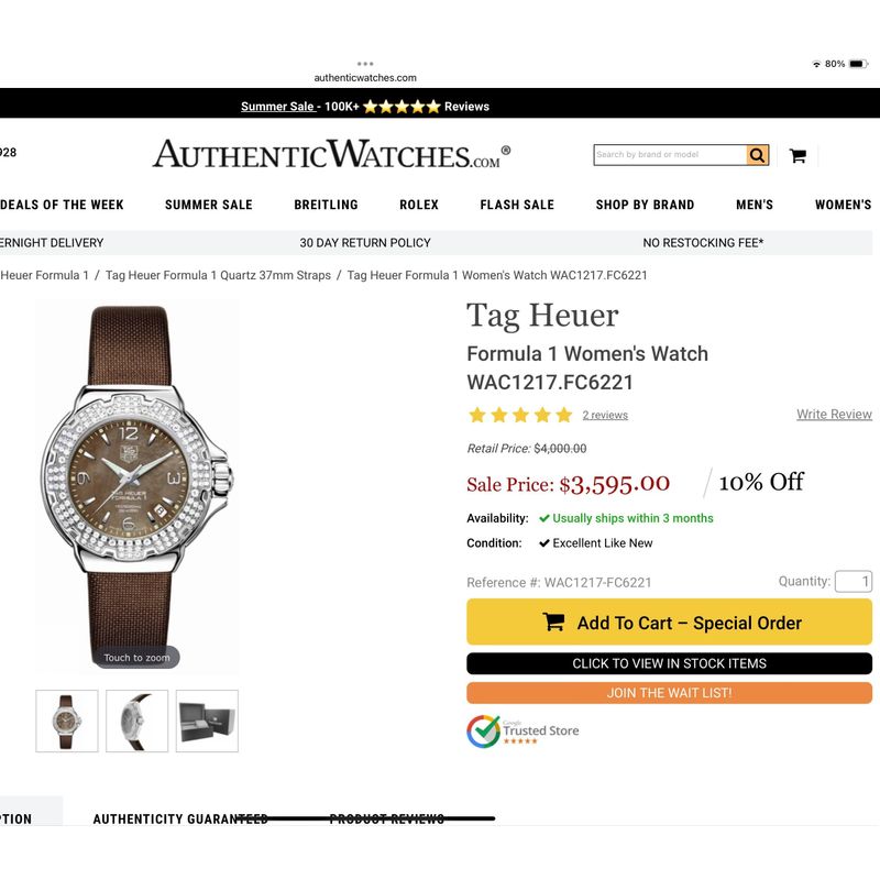 Image 16 of TAG Heuer Formula 1 WAC1217; Women's watch with diamonds