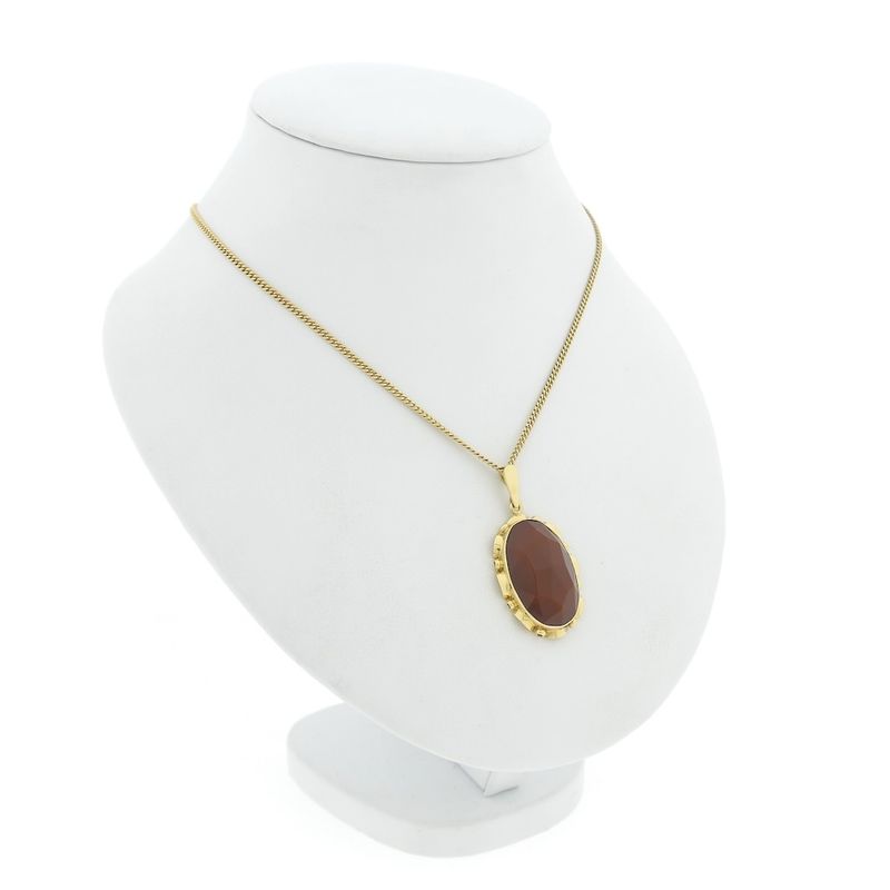 Image 11 of Vintage gold pendant with carnelian