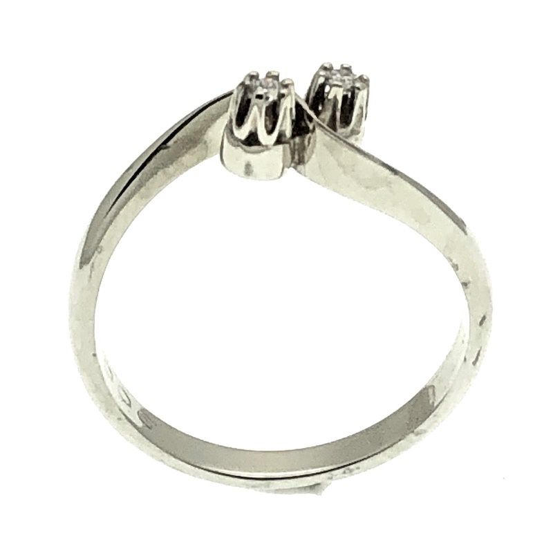 Image 5 of White gold ring set with two 0.06 ct. diamonds | Carnation