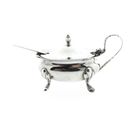 Image 1 of Silver vintage mustard bowl with spoon