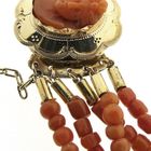 Image 5 of Antique blood coral bead necklace with gold clasp