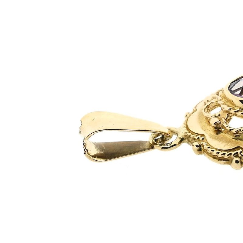 Image 14 of Vintage gold pendant with amethyst