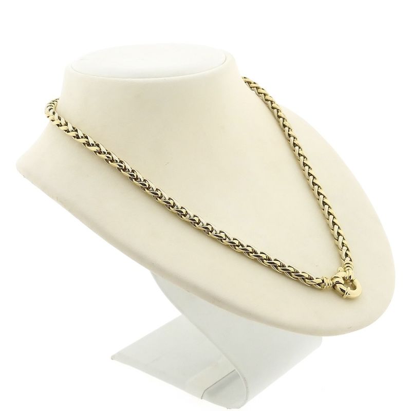 Image 3 of Two-tone gold foxtail link necklace | 45 cm