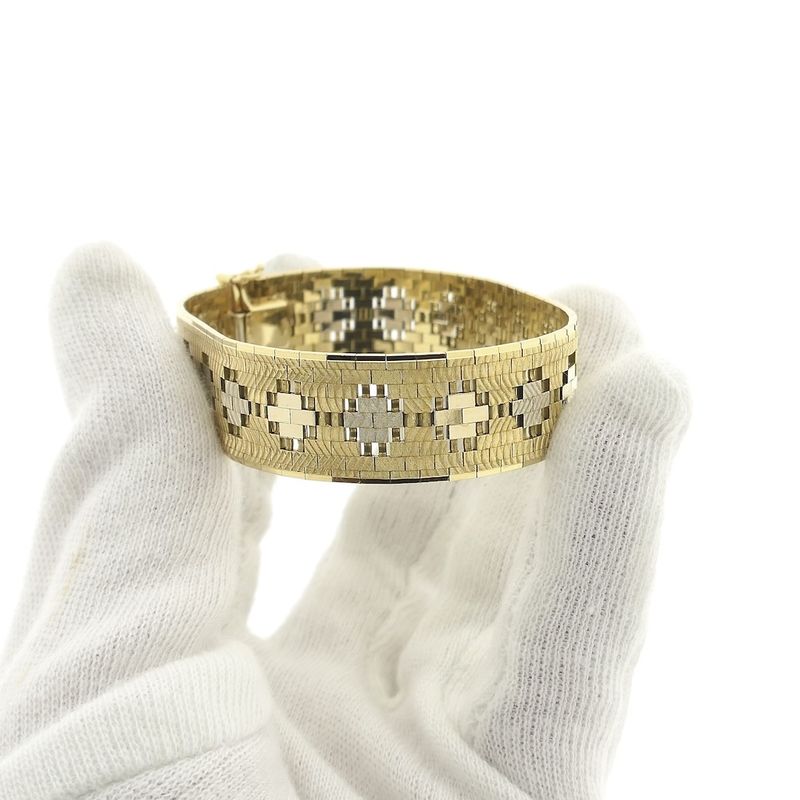 Image 7 of Two-tone gold woven fantasy bracelet
