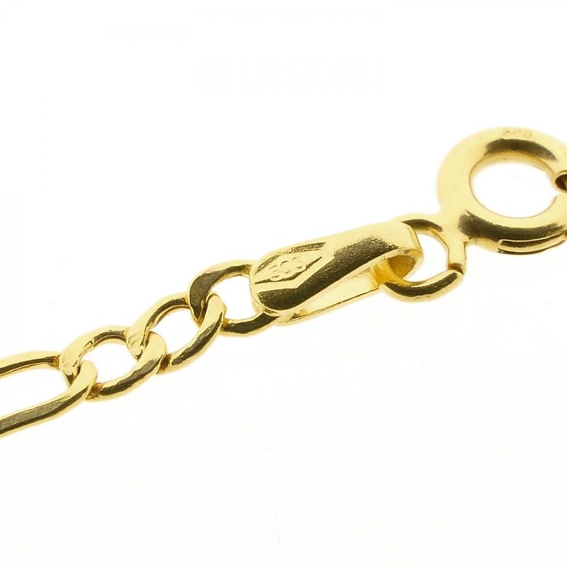 Afbeelding 6 van Gouden Figaroschakel kinderarmband met graveerplaatje | 13 – 16 cm