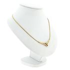 Image 4 of Gold necklace with fixed pendant, sapphire and diamond; 0.02 ct.