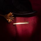 Image 6 of Gold tie slide with diamond; 0.005 ct.