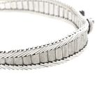 Image 8 of White gold bracelet with emerald and diamonds; 0.045 ct.