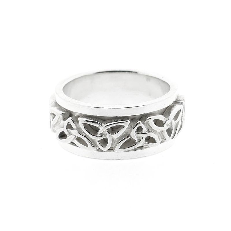 Image 2 of Wide silver ring with Celtic pattern