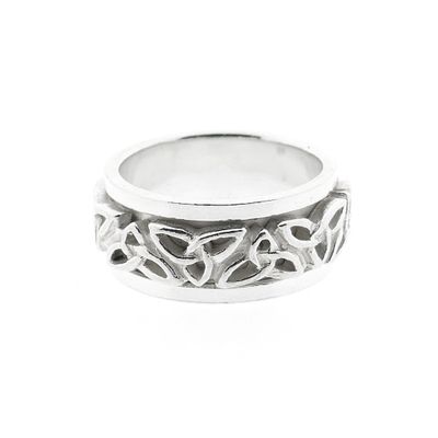 Wide silver ring with Celtic pattern Image 2 of Wide silver ring with Celtic pattern