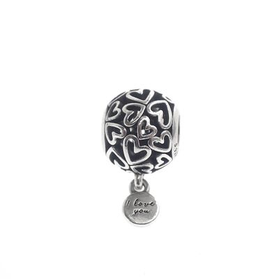 Image 1 of Pandora charm; Silver; I Love You