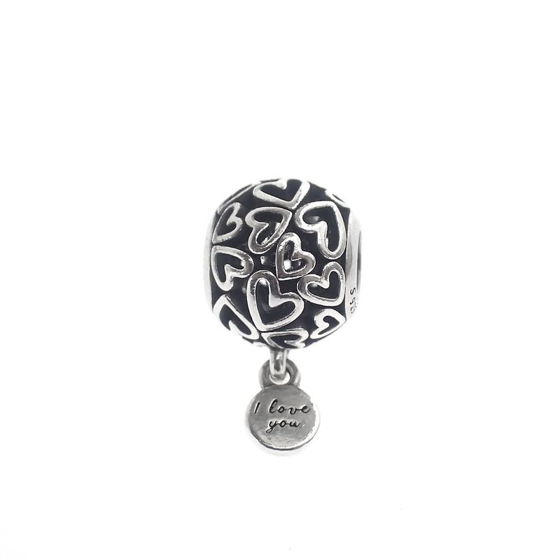 Image 1 of Pandora charm; Silver; I Love You