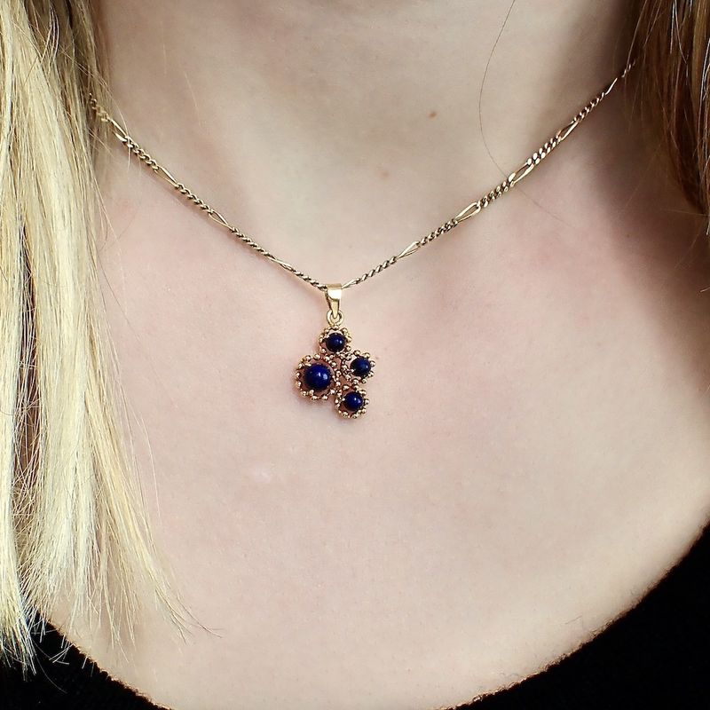 Image 3 of 18 carat gold pendant with lapis lazuli