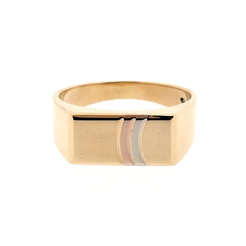 Image 4 of Tricolor gold signet ring