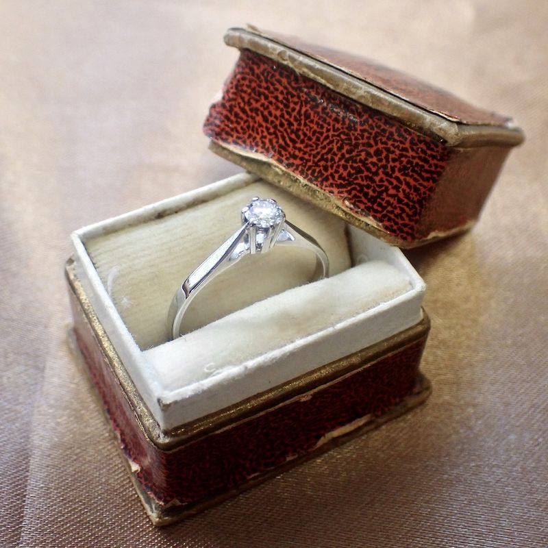 Image 5 of White gold solitaire ring with 0.22 ct diamond.