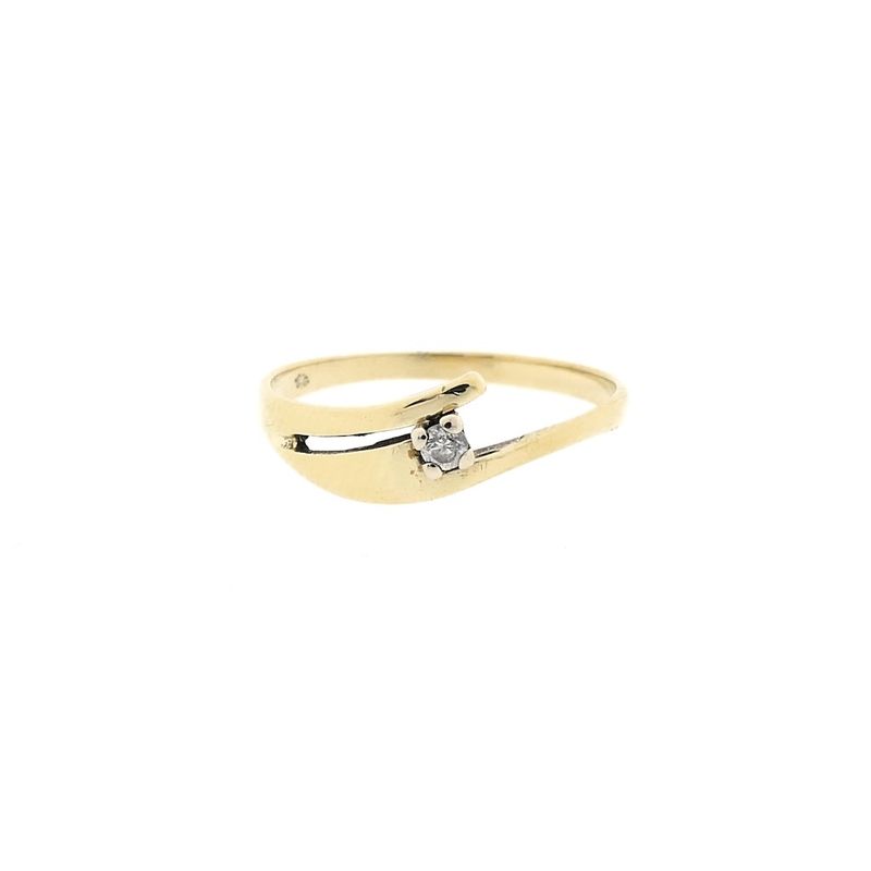 Image 3 of Gold solitaire ring with zirconia