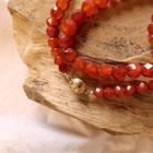 Image 2 of Carnelian bead necklace with gold clasp | 80 cm