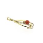 Image 3 of Bicolor gold pendant with red coral and diamond | 0.02 ct.