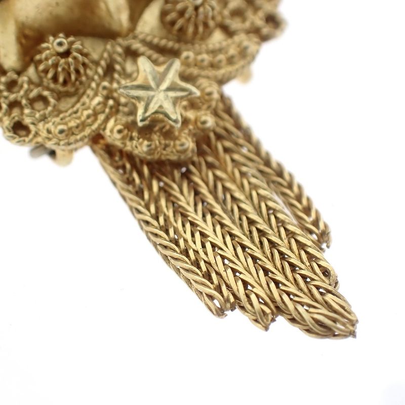 Image 4 of Vintage/antique gold brooch with filigree technique and blood coral