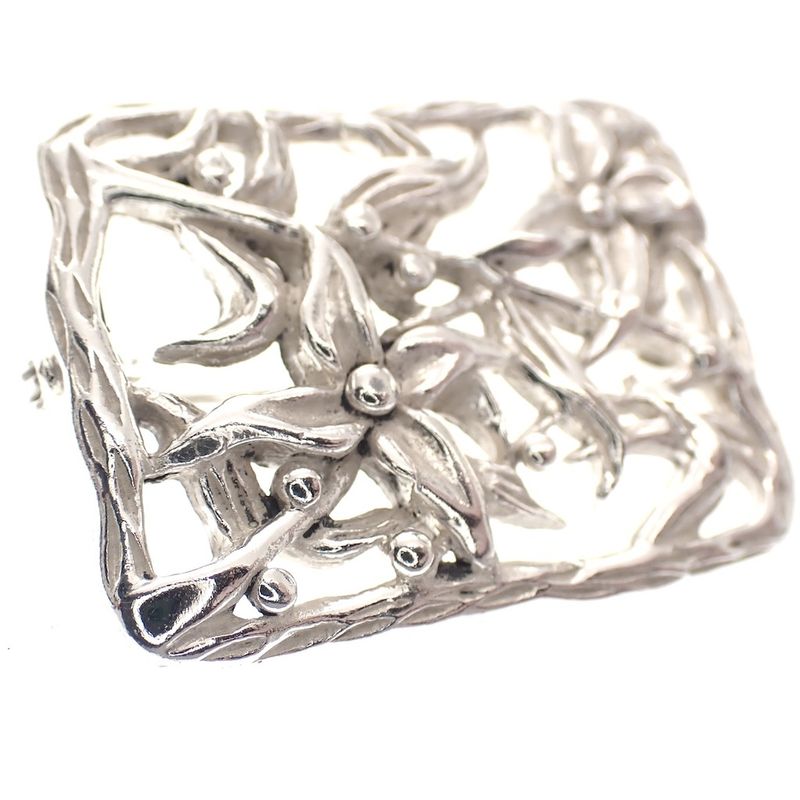 Image 2 of Silver brooch | Floral design