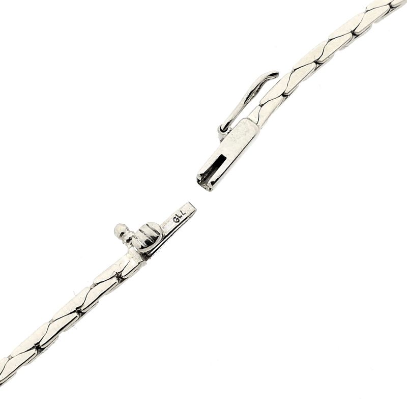 Afbeelding 6 van Witgouden ketting met vaste hanger; Saffier