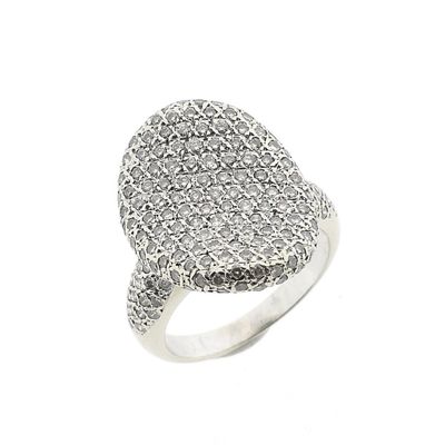 Image 1 of White gold pavé ring with diamonds; Approx. 0.90 ct.