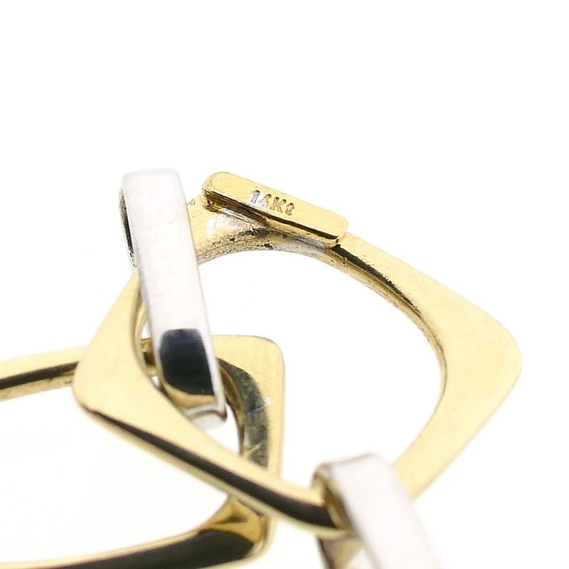 Image 6 of Bicolor Gold Necklace with Fantasy Links; 14 Karat; 45.5 cm
